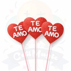 Toppers Te Amo - San Valentin| COTIMAGIC - Tu tienda de cotillón