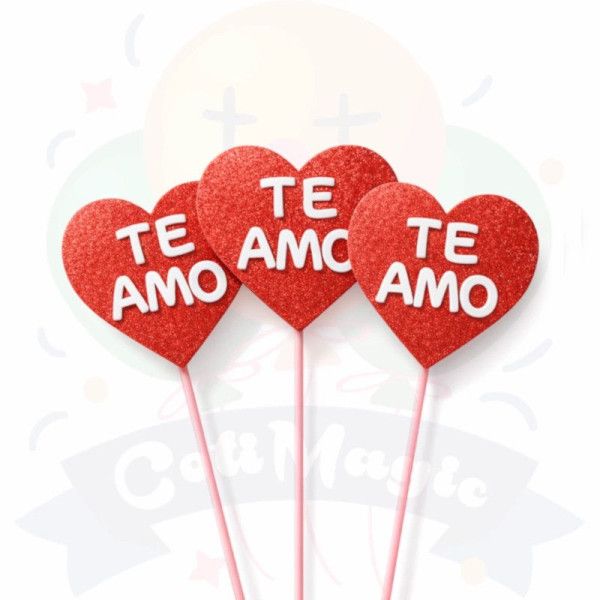 Toppers Te Amo - San Valentin| COTIMAGIC - Tu tienda de cotillón