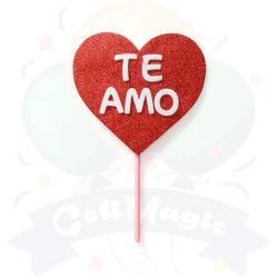 Toppers Te Amo - San Valentin| COTIMAGIC - Tu tienda de cotillón