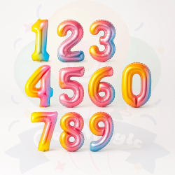 Globos Números Multicolor  | COTIMAGIC - Tu tienda de cotillón