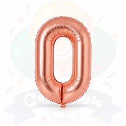 Globos Números Rosas-Gold| COTIMAGIC - Tu tienda de cotillón
