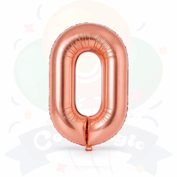 Globos Números Rosas-Gold| COTIMAGIC - Tu tienda de cotillón