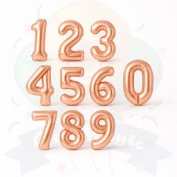 Globos Números Rosas-Gold| COTIMAGIC - Tu tienda de cotillón