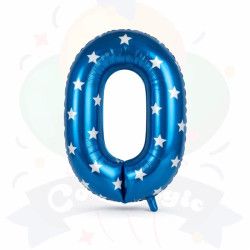Globos Números Celestes Estampado | COTIMAGIC - Tu tienda de cotillón