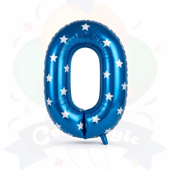 Globos Números Celestes Estampado | COTIMAGIC - Tu tienda de cotillón