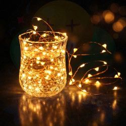 ALAMBRE LED LUZ CALIDA - C/PILAS