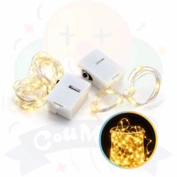 ALAMBRE LED LUZ CALIDA - C/PILAS