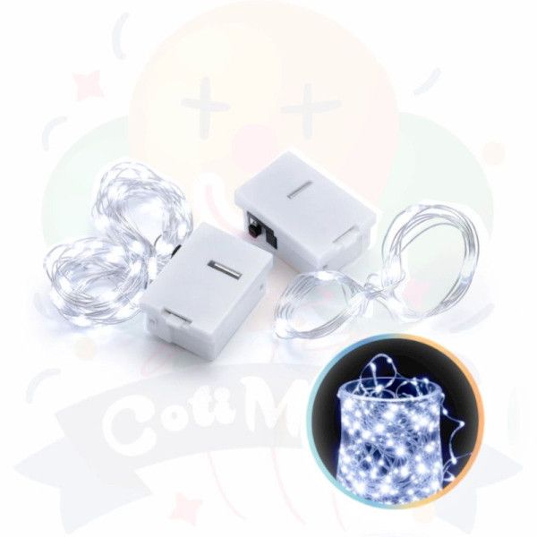 ALAMBRE LED FRIA 3mts C/PILAS