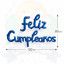 GLOBO FELIZ CUMPLEAÑOS CURSIVA - AZUL