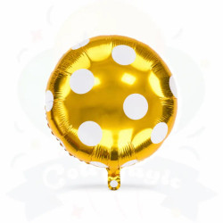 GLOBO METALIZADO LUNARES - DORADO
