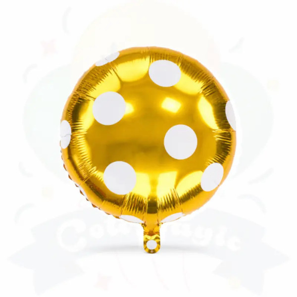 GLOBO METALIZADO LUNARES - DORADO