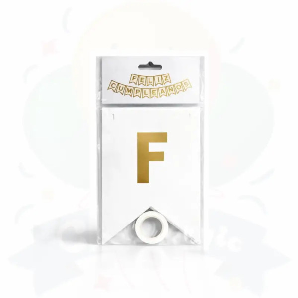 BANDERIN FELIZ CUMPLEAÑOS - BLANCO
