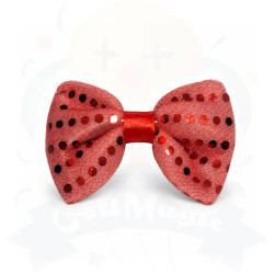 MOÑO LENTEJUELAS LED - ROJO