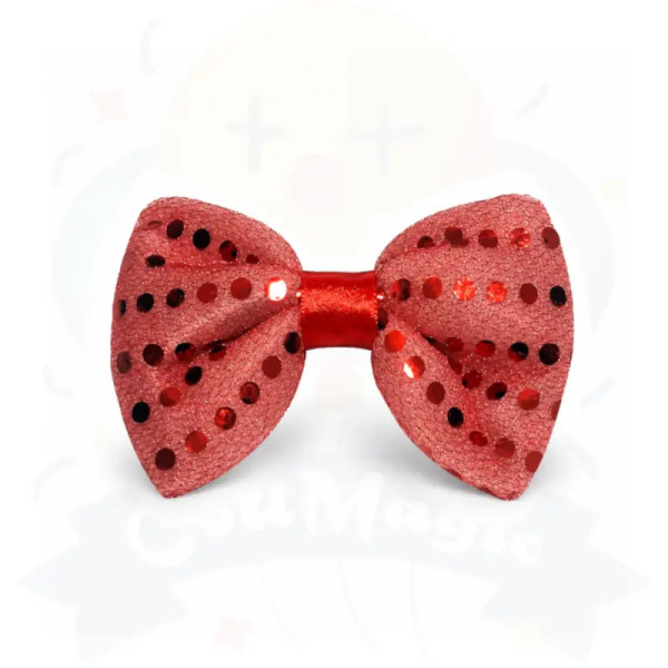 MOÑO LENTEJUELAS LED - ROJO