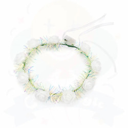 VINCHA  LED  FLORES - BLANCAS