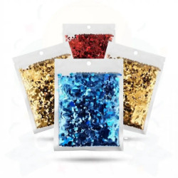 CONFETTIS METALIZADOS HEXAGONALES 10gr