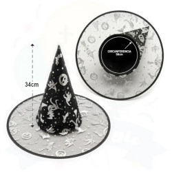SOMBRERO DE BRUJA - NEGRO
