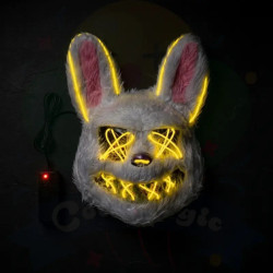 MÁSCARA NEON LED CONEJO - AMARILLO