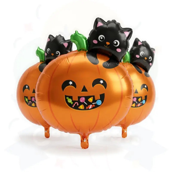 GLOBO CALABAZA CON GATO